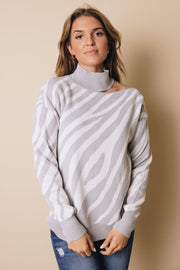 Glenna Cold Shoulder Sweater-UHXSW-GRAY-SMALL-Urbanheer