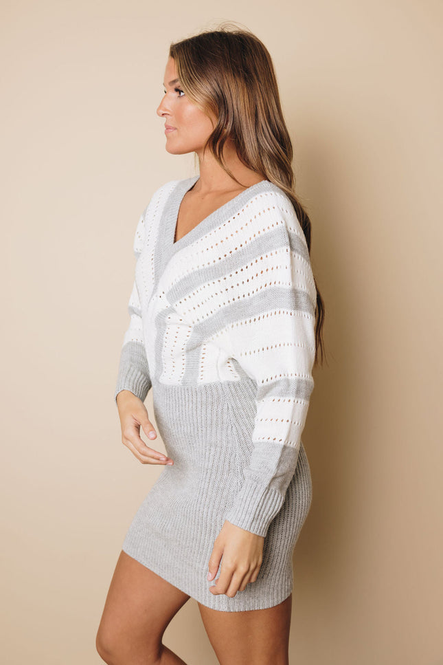 Colorado Colorblock Sweater Dress-Stay Warm in Style-Urbanheer