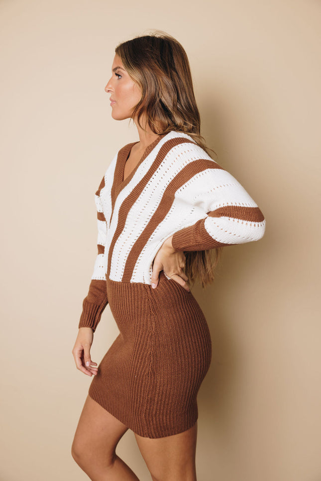 Colorado Colorblock Sweater Dress-Stay Warm in Style-Urbanheer