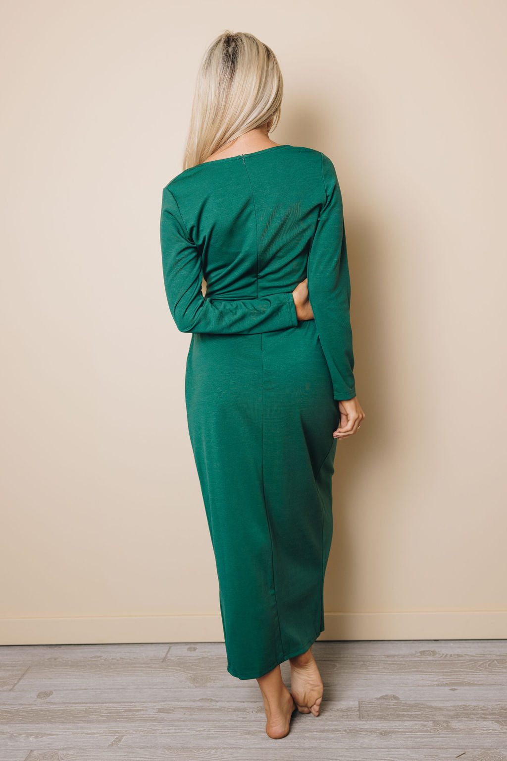Holloway Twist Long Dress-UHXSW-GREEN-SMALL-Urbanheer