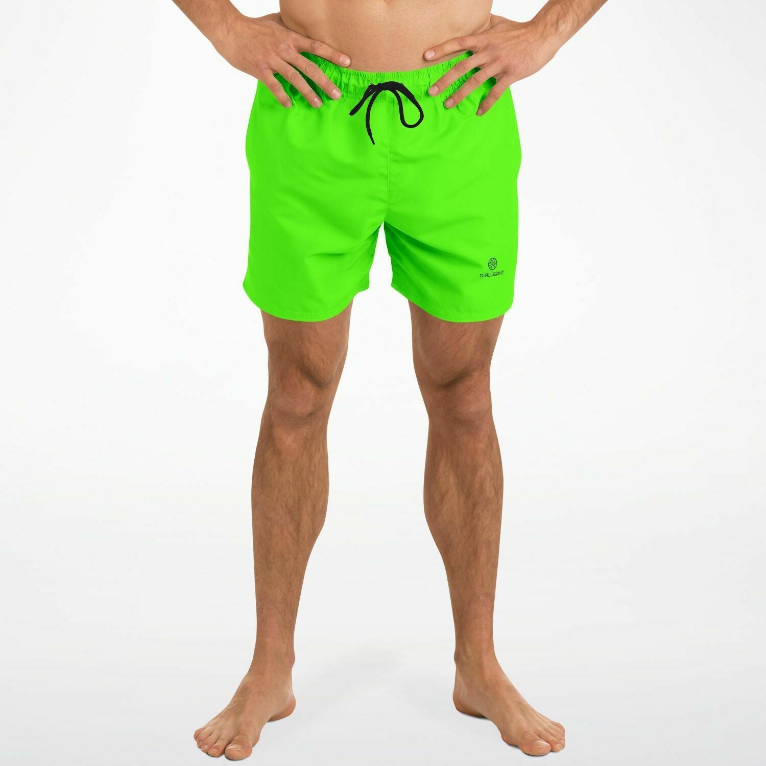 Neon Green 5.5" Men Swim Shorts-Subliminator-XS-Urbanheer