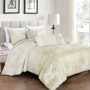 Royal Gold Jacquard Comforter - 6 Piece Set-Bedding-linen mart-King-Urbanheer