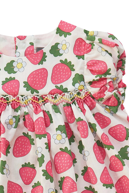 Strawberry Smocked Dress Set-Petit confection-Urbanheer