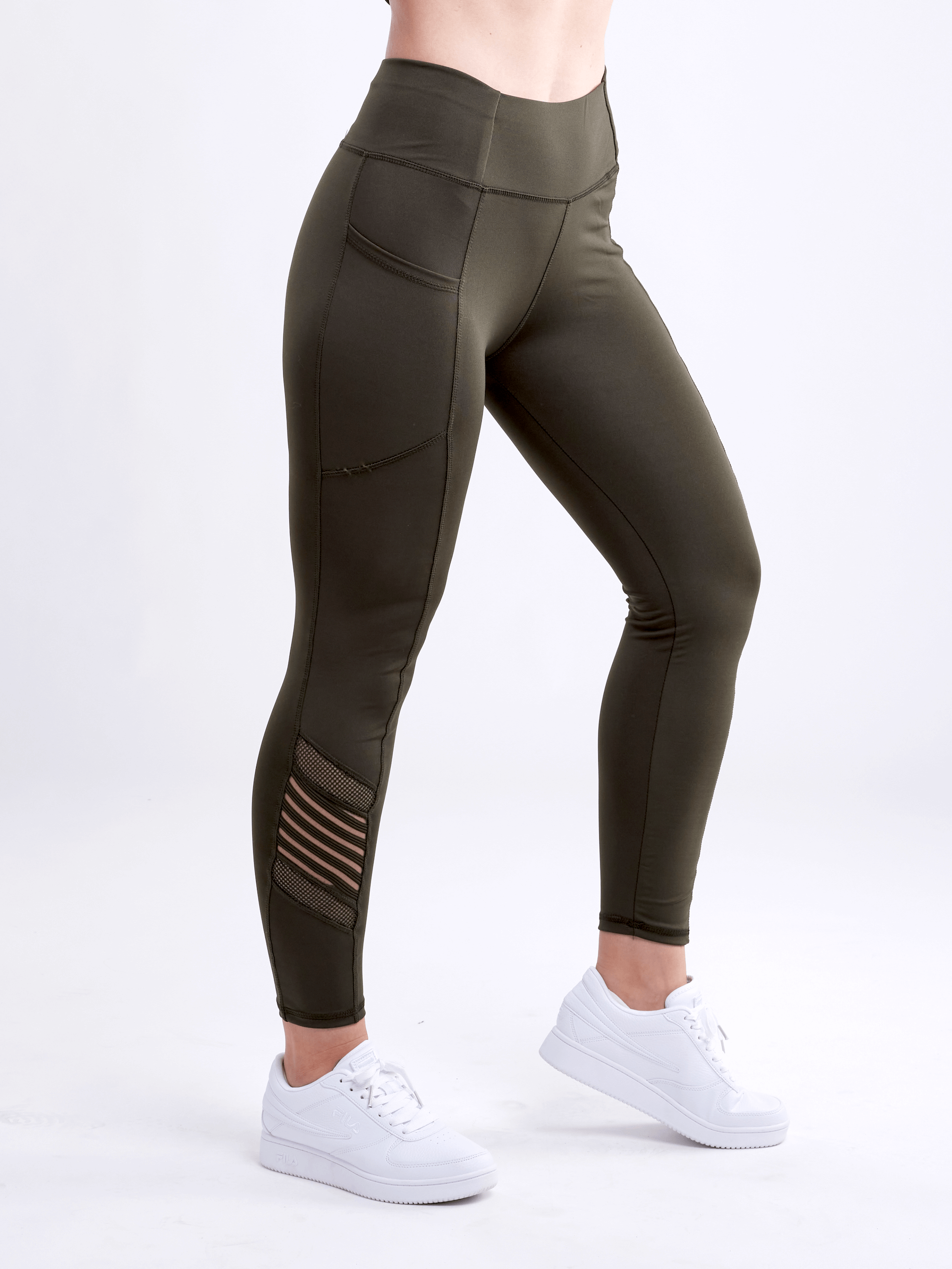 High-Waisted Pilates Leggings with Side Pockets & Mesh Panels-JupiterGear-Grey-Small / Medium-Urbanheer