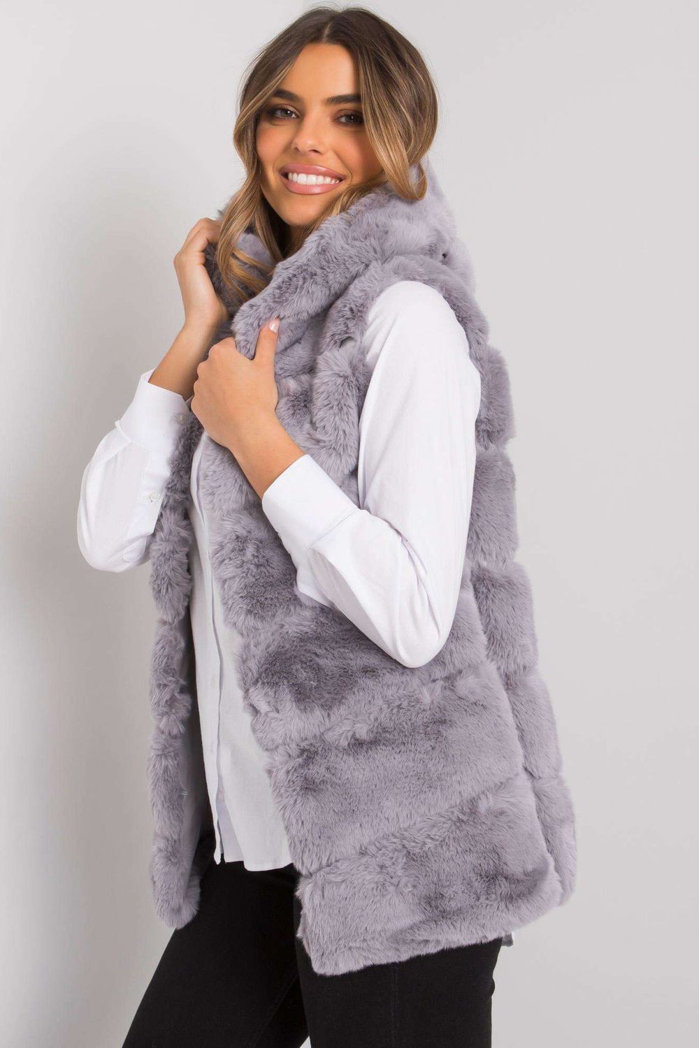 Women Women Gilet All Day Elegance-Och Bella-grey-L-Urbanheer