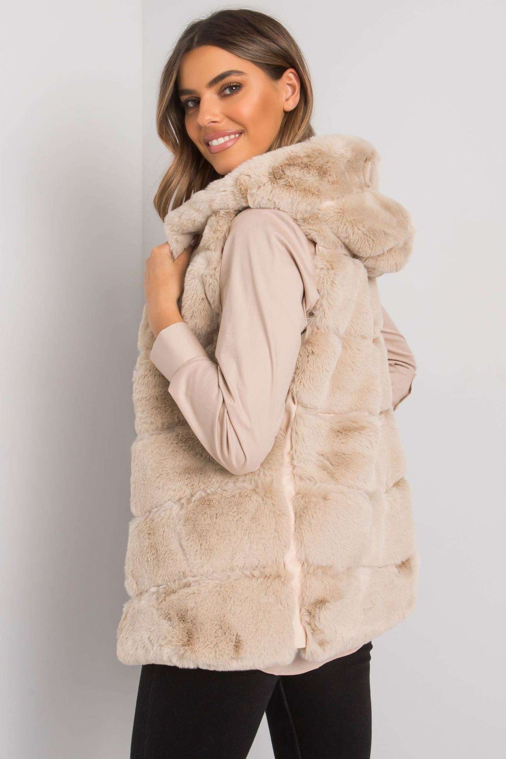 Women Women Gilet All Day Elegance-Och Bella-beige-L-Urbanheer