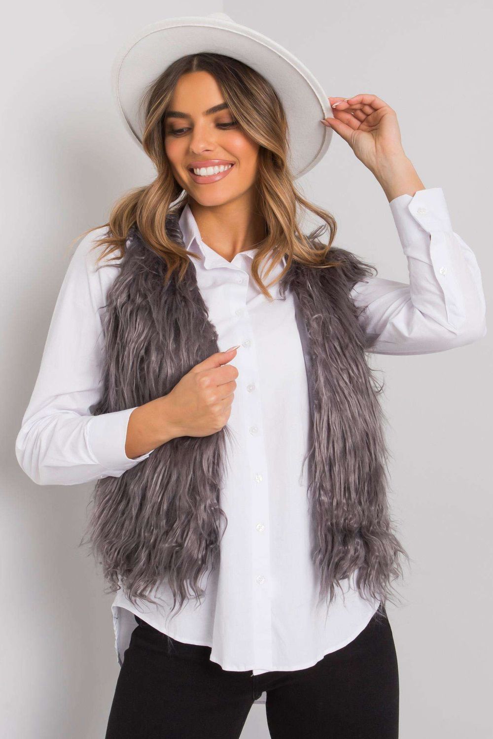 Women Women Gilet All Day Elegance-Och Bella-grey-XL-Urbanheer