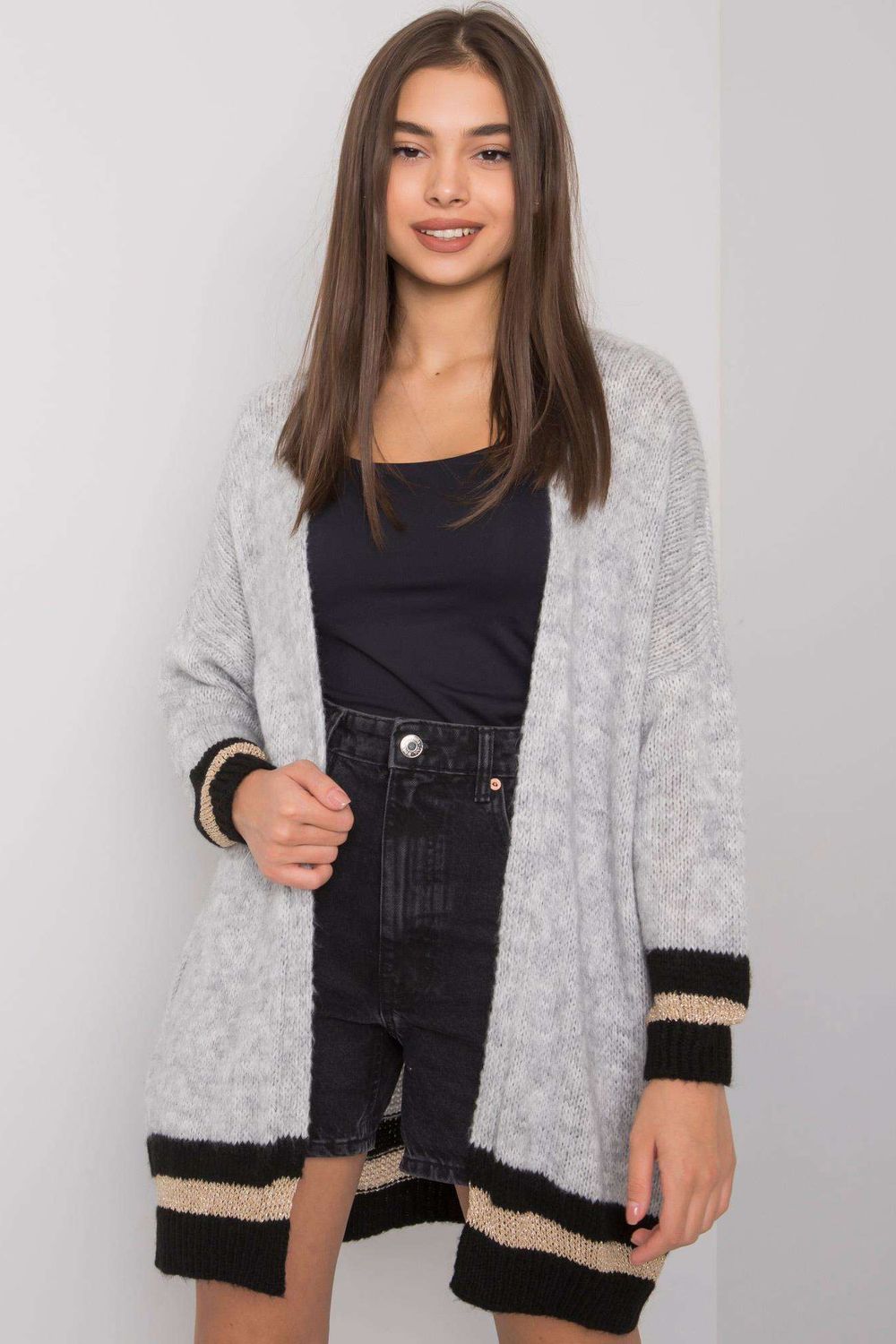 Women Women Cardigan-Och Bella-grey-one-size-fits-all-Urbanheer