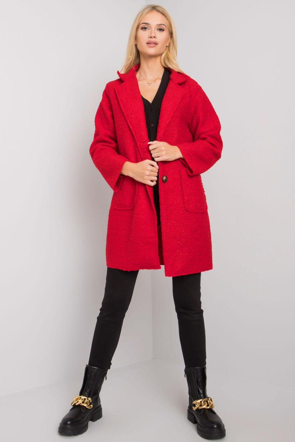 Women Women Haute Elegance Coat All Day Elegance-Och Bella-red-one-size-fits-all-Urbanheer