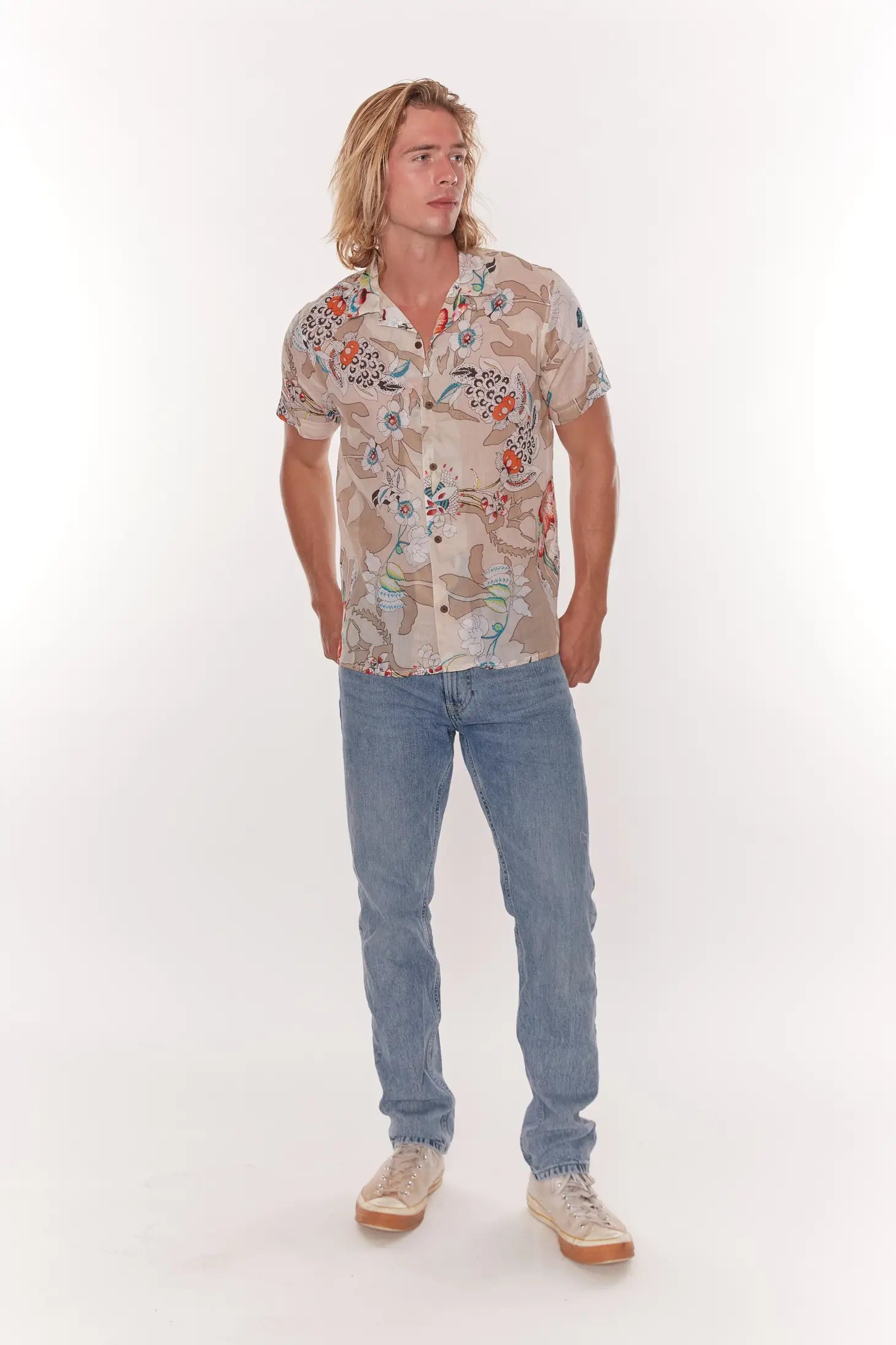 San Vicente Short Sleeve Men Shirt - 100% Cotton-RAGA-S-Urbanheer