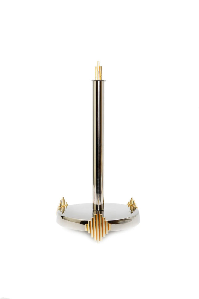 Paper Towel Holder With Gold Symmetrical Design.-CLASSIC TOUCH DECOR INC.-Urbanheer