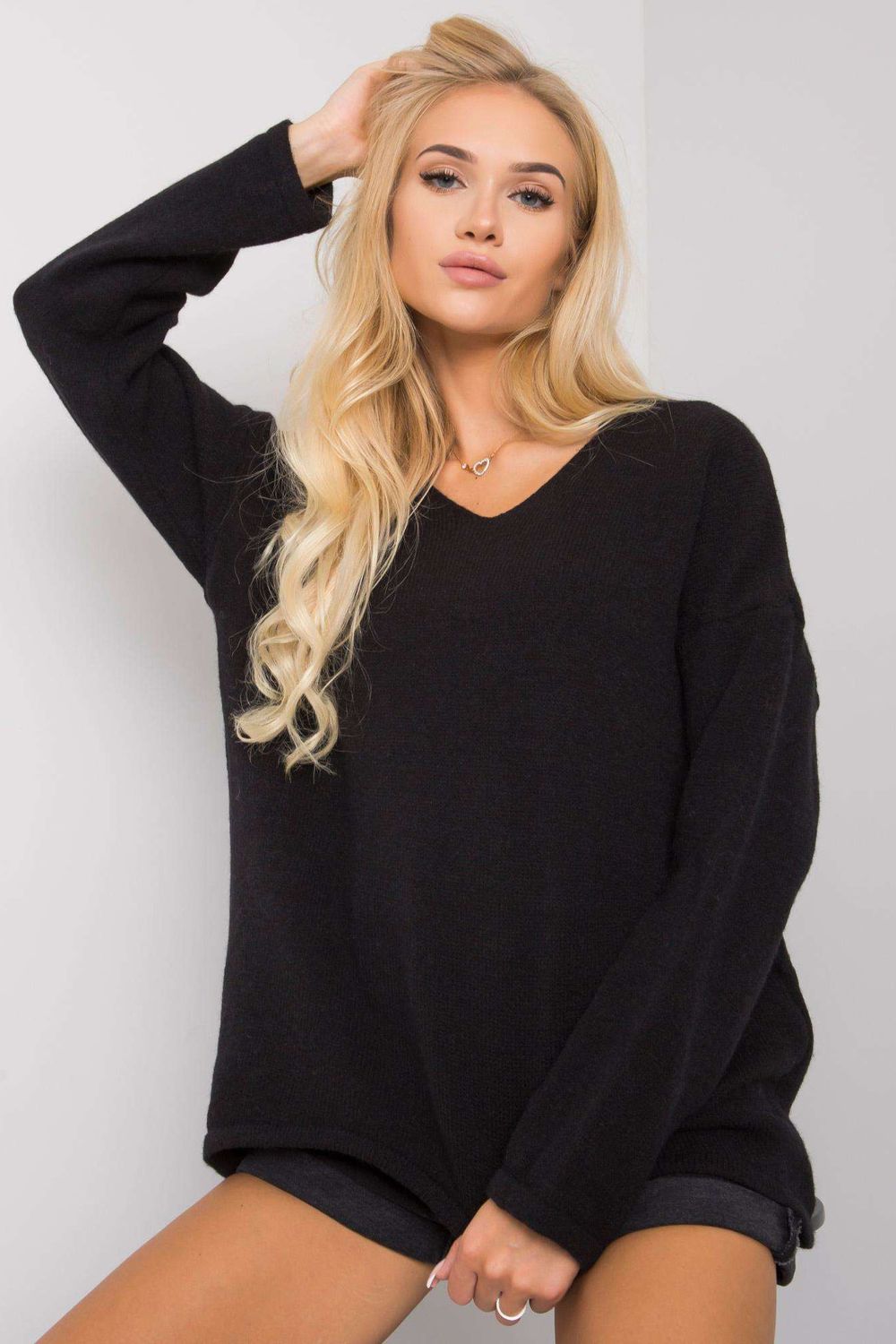 Women Women Cozy Couture Knit Jumper All Day Elegance-Och Bella-black-one-size-fits-all-Urbanheer