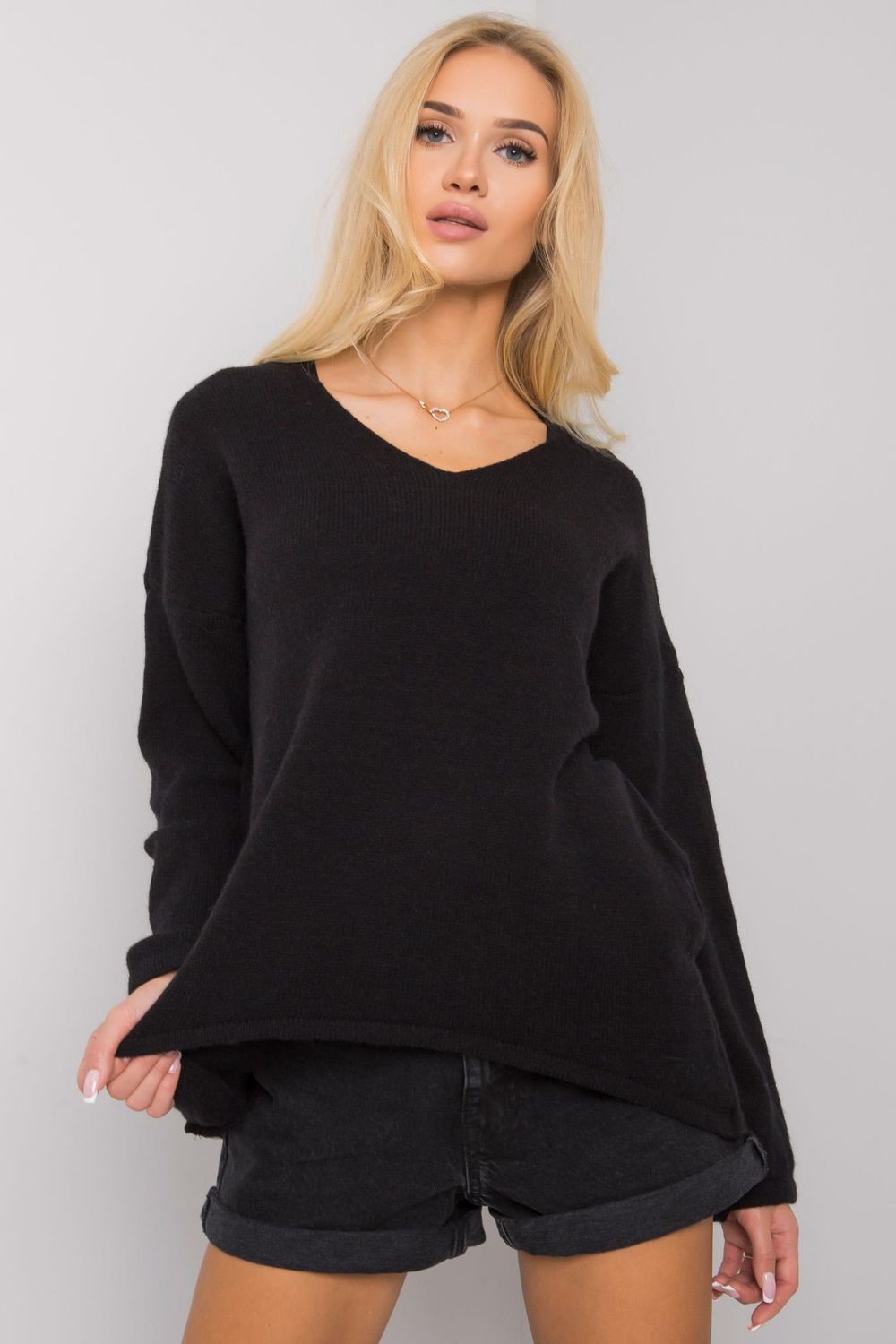 Women Women Cozy Couture Knit Jumper All Day Elegance-Och Bella-black-one-size-fits-all-Urbanheer