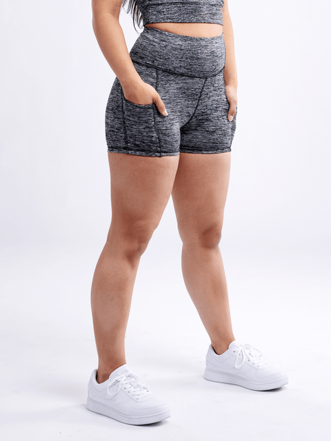 High-Waisted Athletic Shorts with Side Pockets-JupiterGear-Grey-Small / Medium-Urbanheer