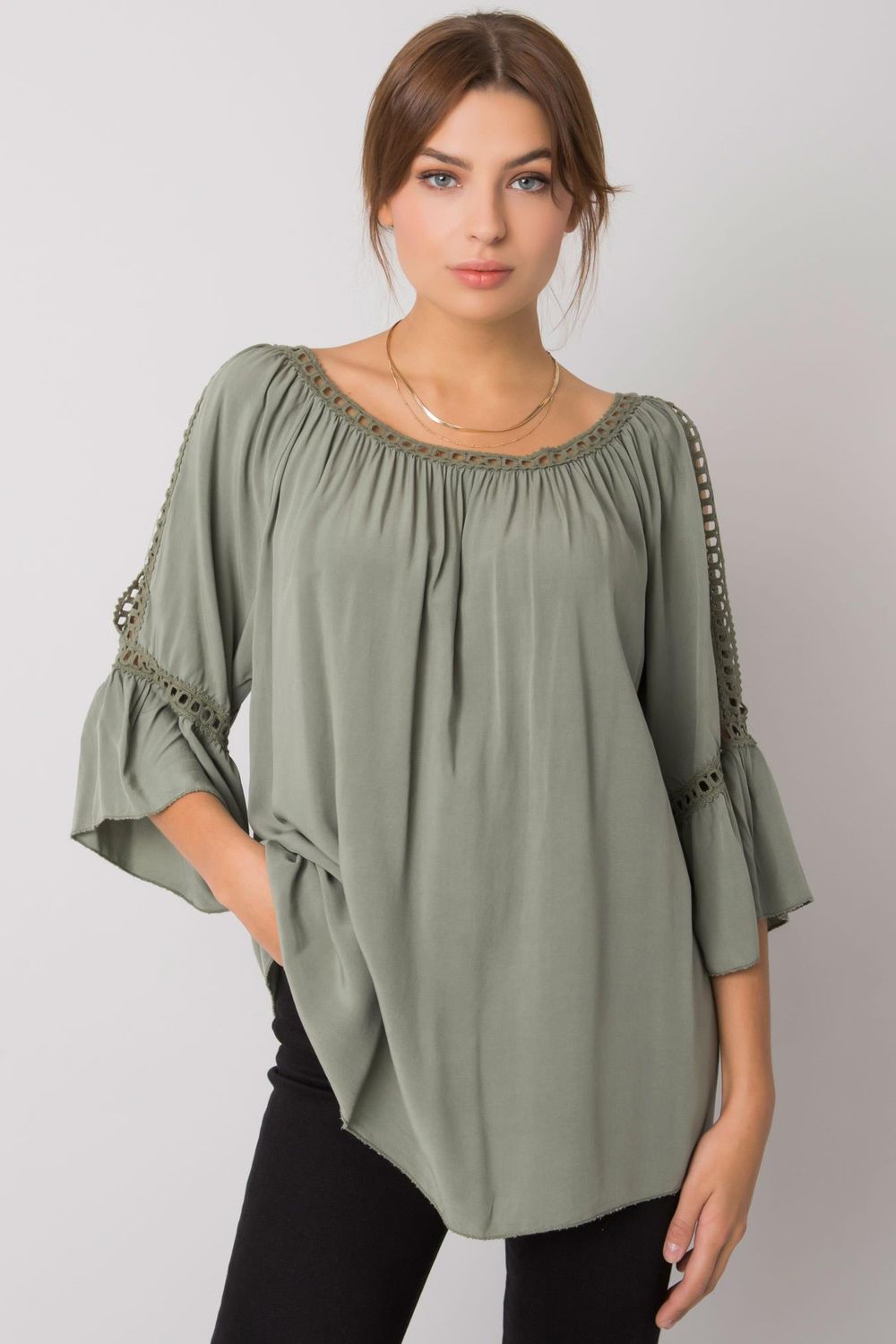 Women Women Blouse All Day Elegance-Och Bella-green-S-Urbanheer