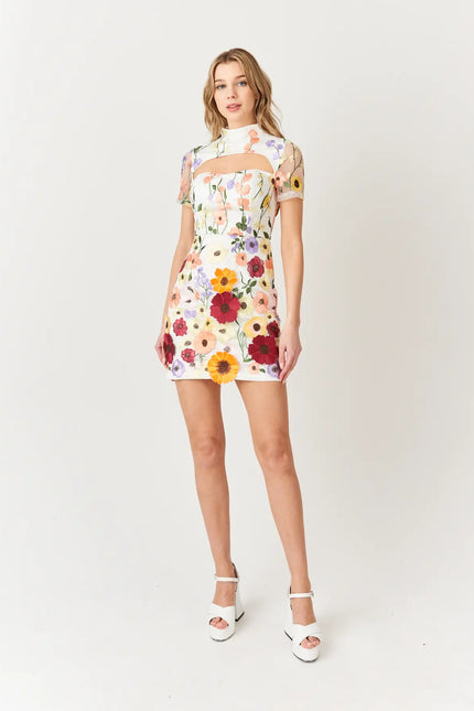 Doris Floral Printed Mini Dress