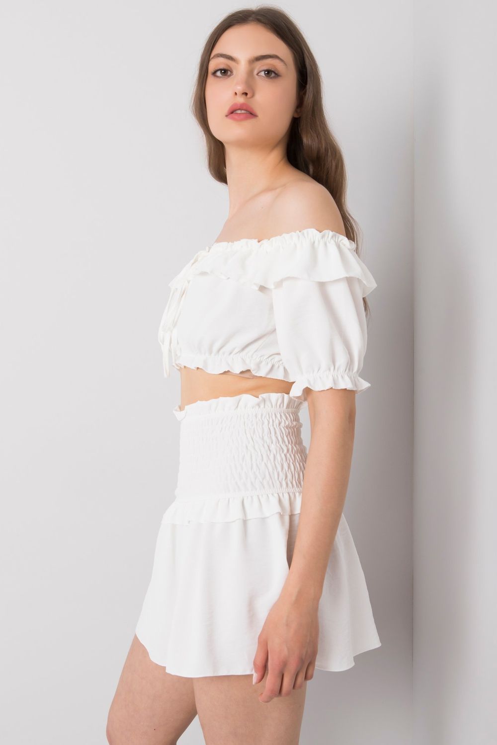 Women Women Short Skirt-Och Bella-white-L-Urbanheer