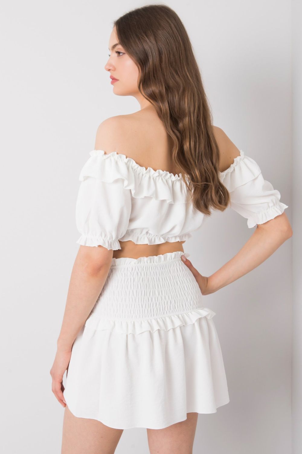 Women Women Short Skirt-Och Bella-white-L-Urbanheer