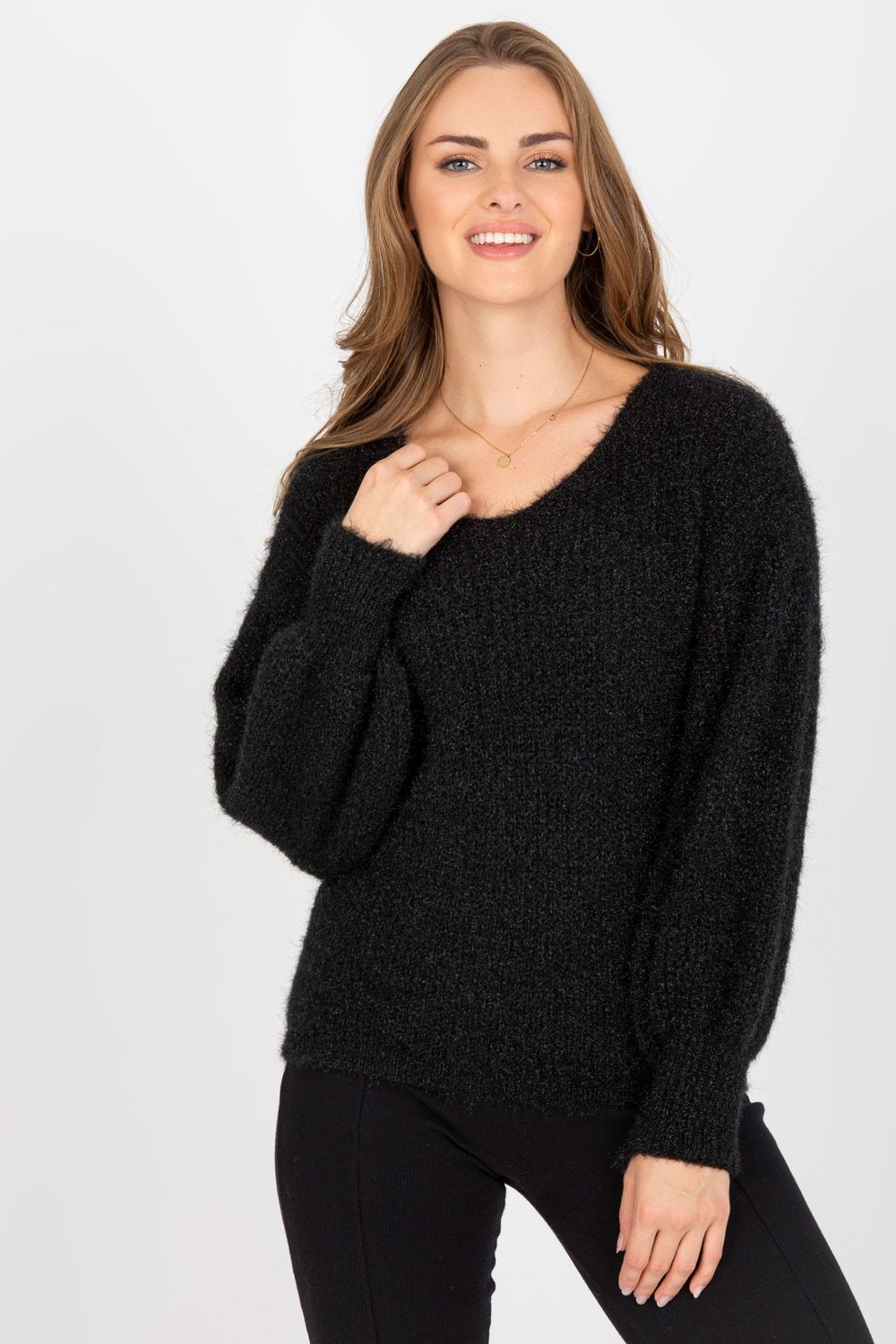 Women Women Cozy Couture Knit Jumper All Day Elegance-Och Bella-black-one-size-fits-all-Urbanheer