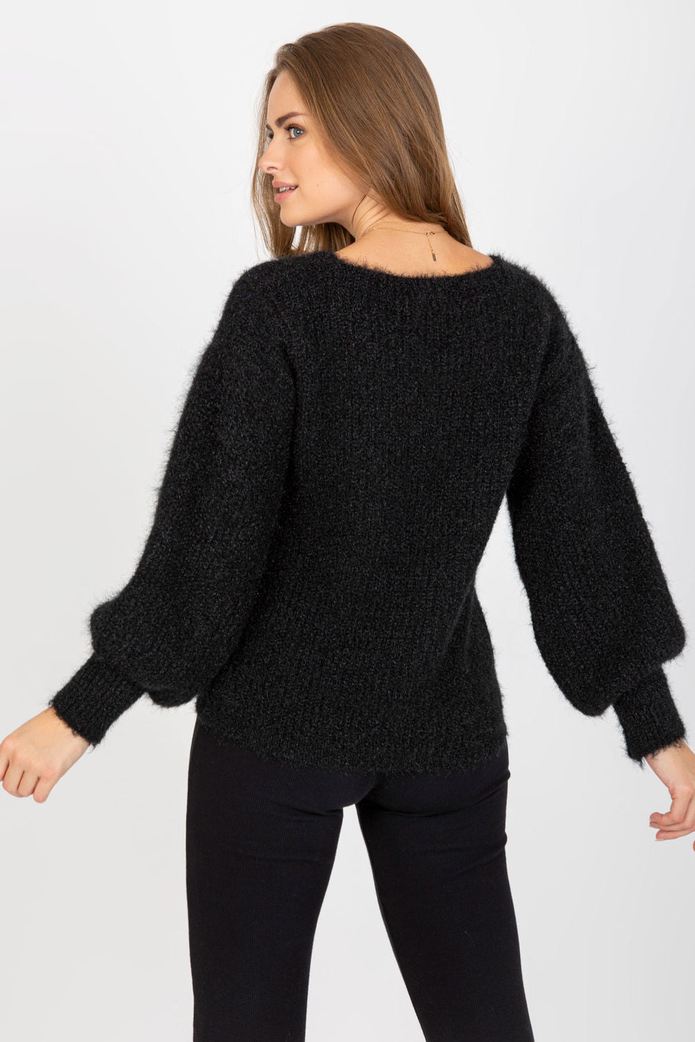 Women Women Cozy Couture Knit Jumper All Day Elegance-Och Bella-black-one-size-fits-all-Urbanheer