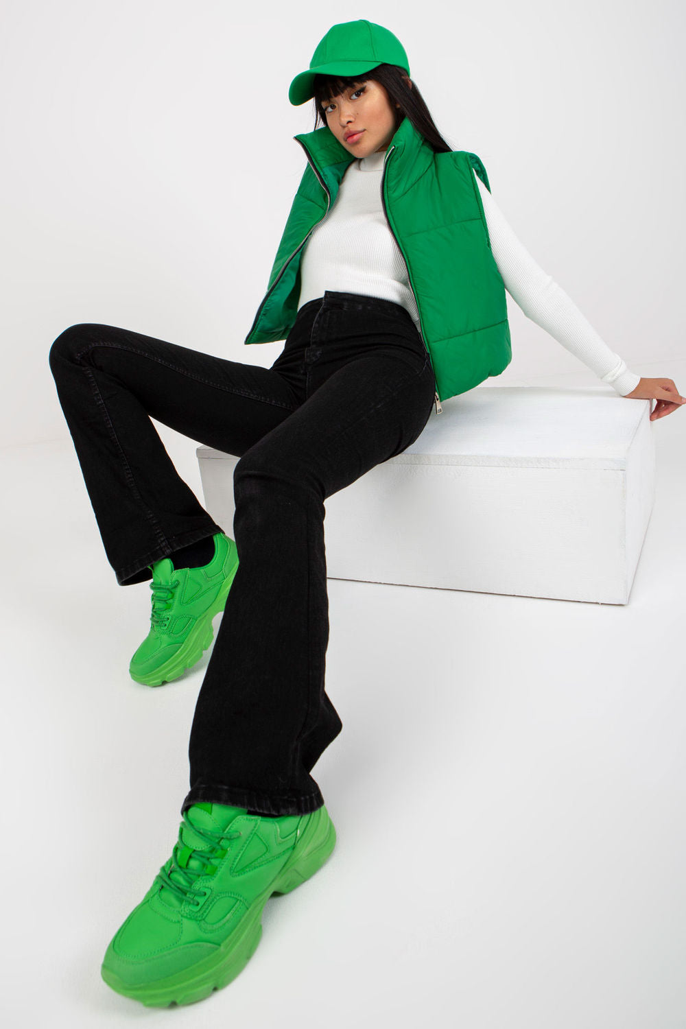 Women Women Gilet All Day Elegance-Och Bella-green-one-size-fits-all-Urbanheer