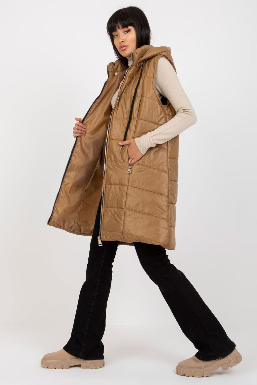 Women Women Gilet All Day Elegance-Och Bella-brown-one-size-fits-all-Urbanheer