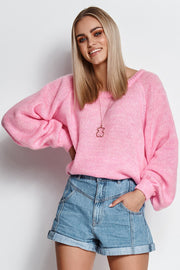 Women Women Cozy Couture Knit Jumper All Day Elegance-Makadamia-pink-one-size-fits-all-Urbanheer