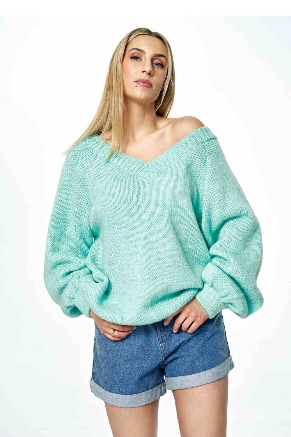Women Women Cozy Couture Knit Jumper All Day Elegance-Figl-green-one-size-fits-all-Urbanheer