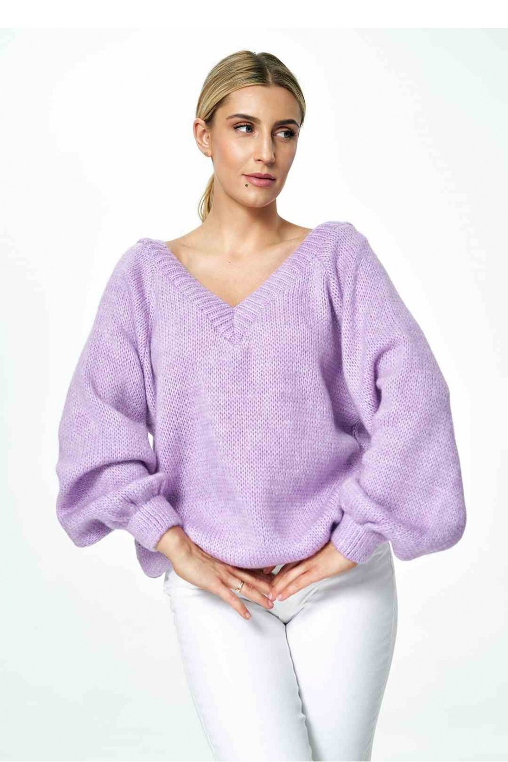 Women Women Cozy Couture Knit Jumper All Day Elegance-Figl-violet-one-size-fits-all-Urbanheer