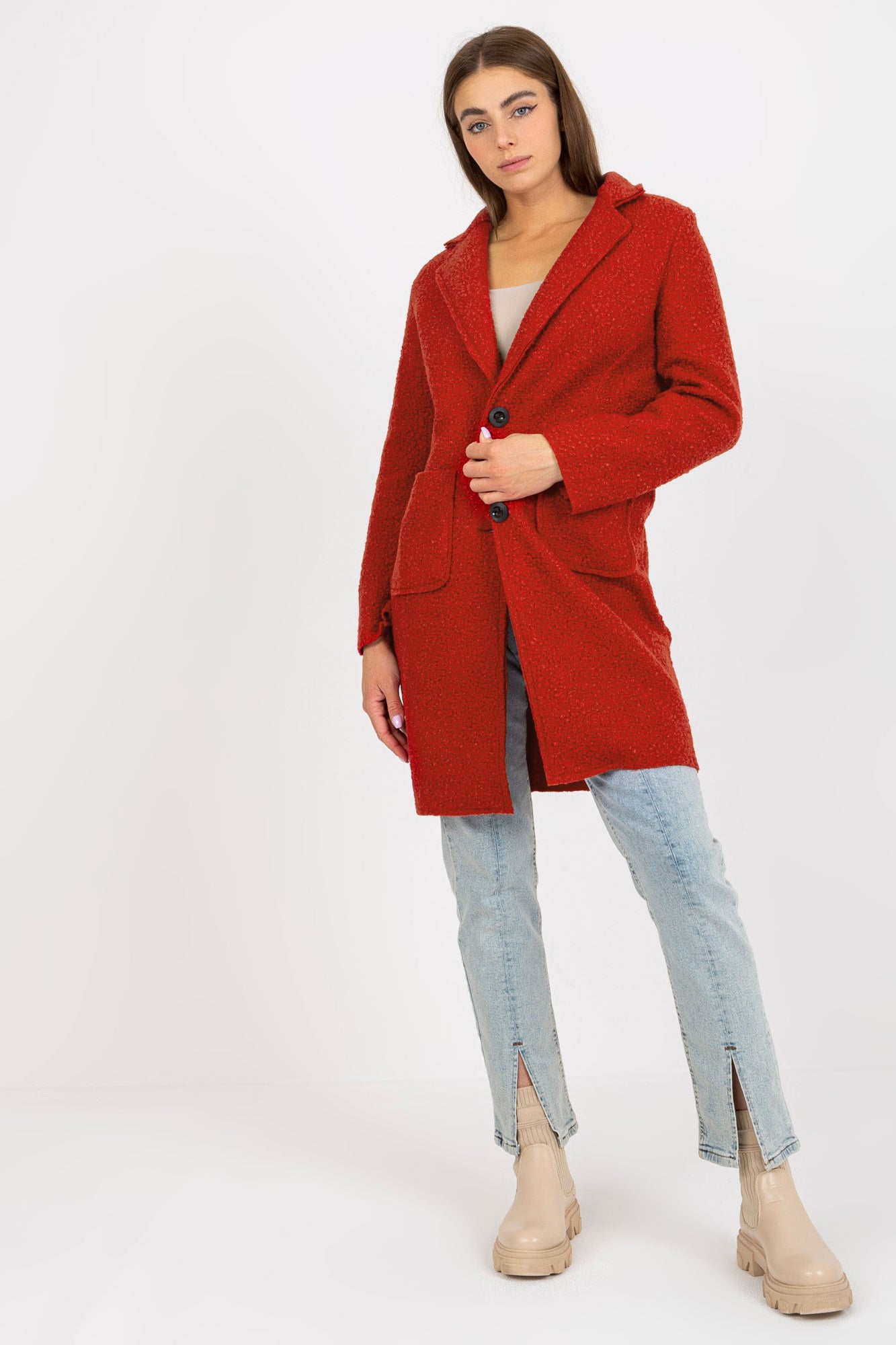 Women Women Haute Elegance Coat All Day Elegance-Och Bella-orange-one-size-fits-all-Urbanheer