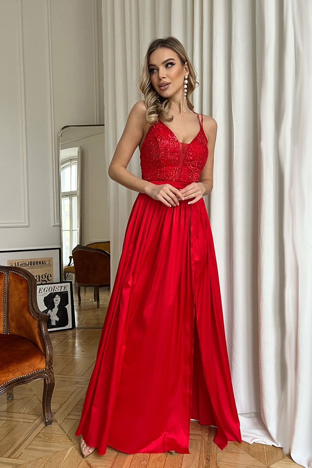 Long dress-Clothing - Women-Bicotone-red-40-Urbanheer