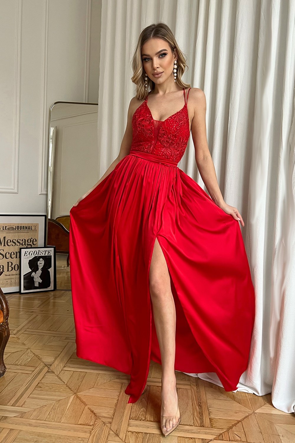 Long dress-Clothing - Women-Bicotone-red-40-Urbanheer
