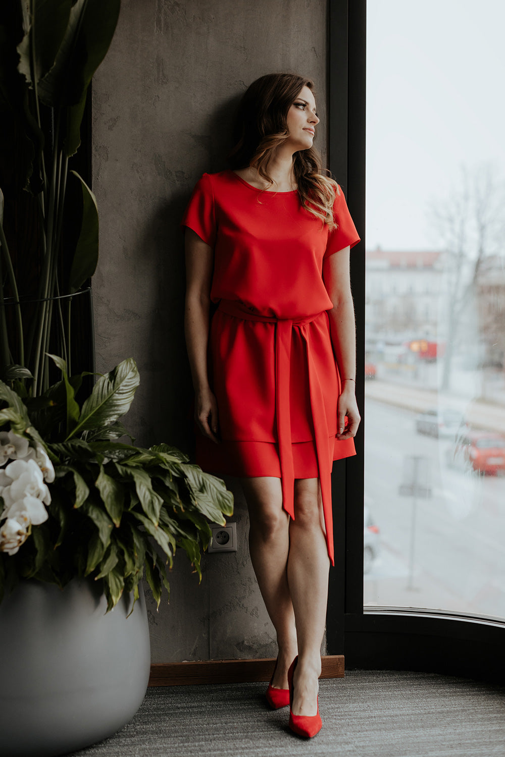 All-Day Comfort: Women Dress-Tessita-red-L-Urbanheer
