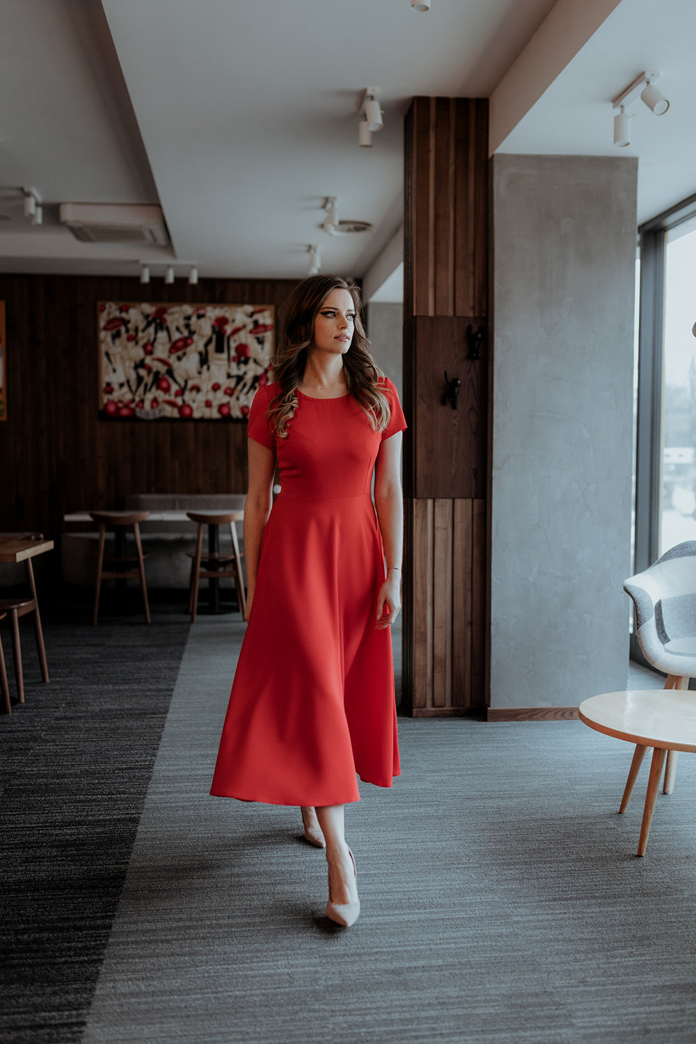 Women All-Day Comfort: Women Dress-Tessita-red-L-Urbanheer