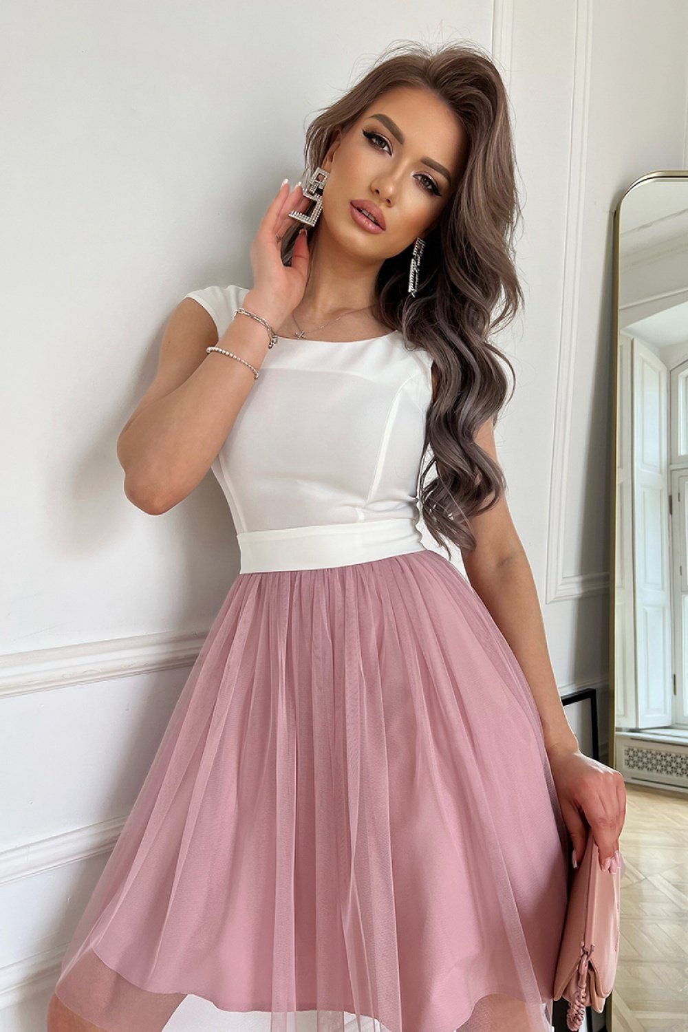 Evening Dress Women Outfit 177810 Bicotone-Evening Dresses-Bicotone-pink-40-Urbanheer