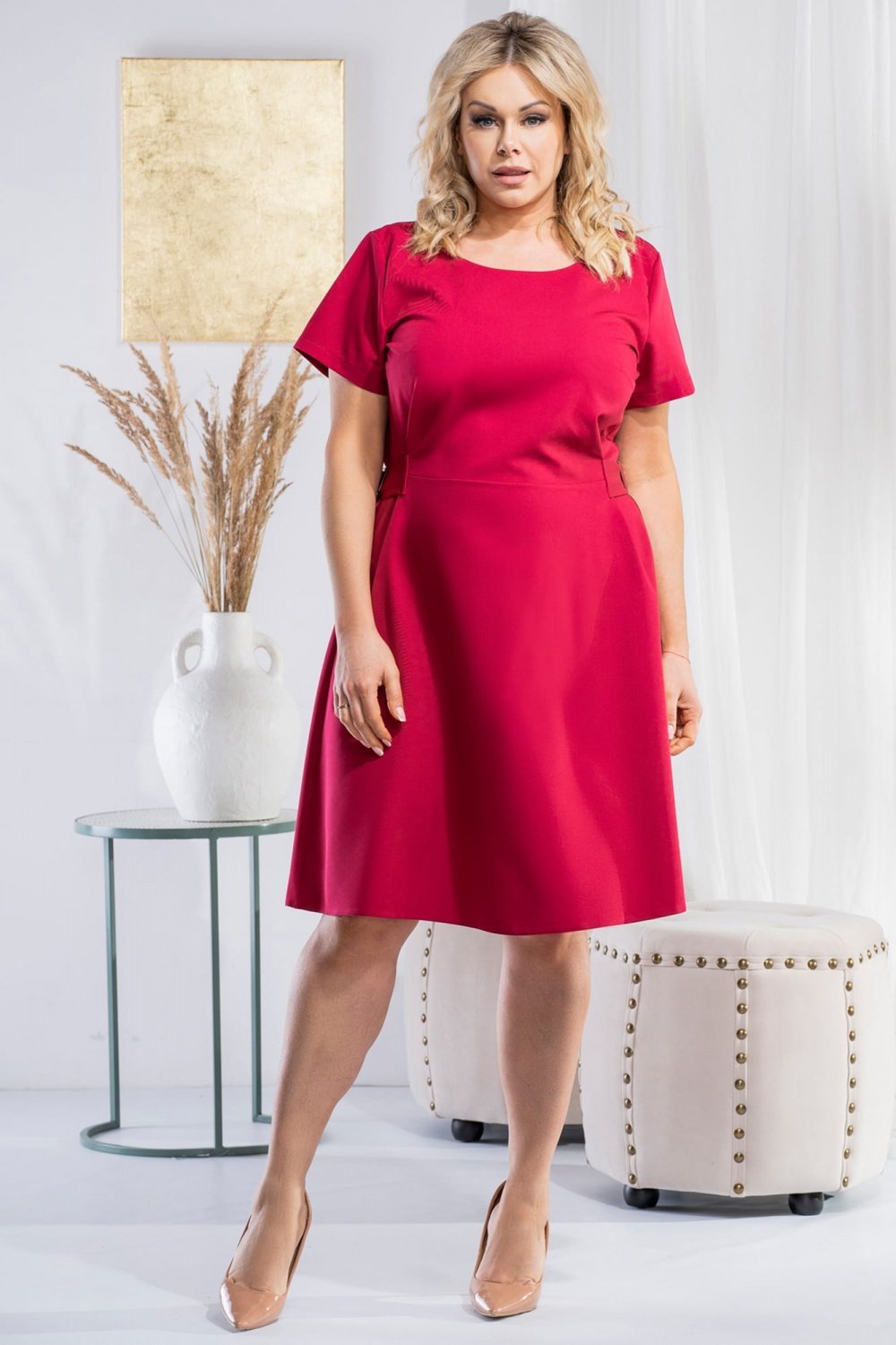 Plus Size Dress Women-Plus size dresses-Karko-pink-38-Urbanheer
