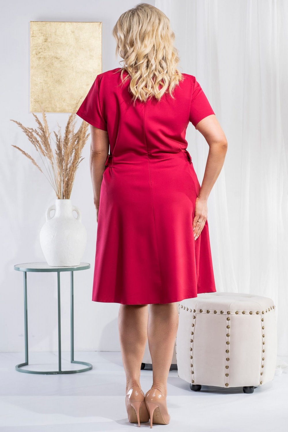 Plus Size Dress Women-Plus size dresses-Karko-pink-38-Urbanheer
