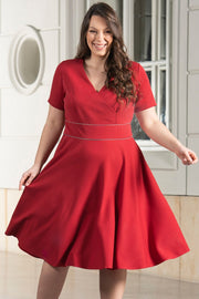 Plus Size Dress Women-Plus size dresses-Karko-red-38-Urbanheer