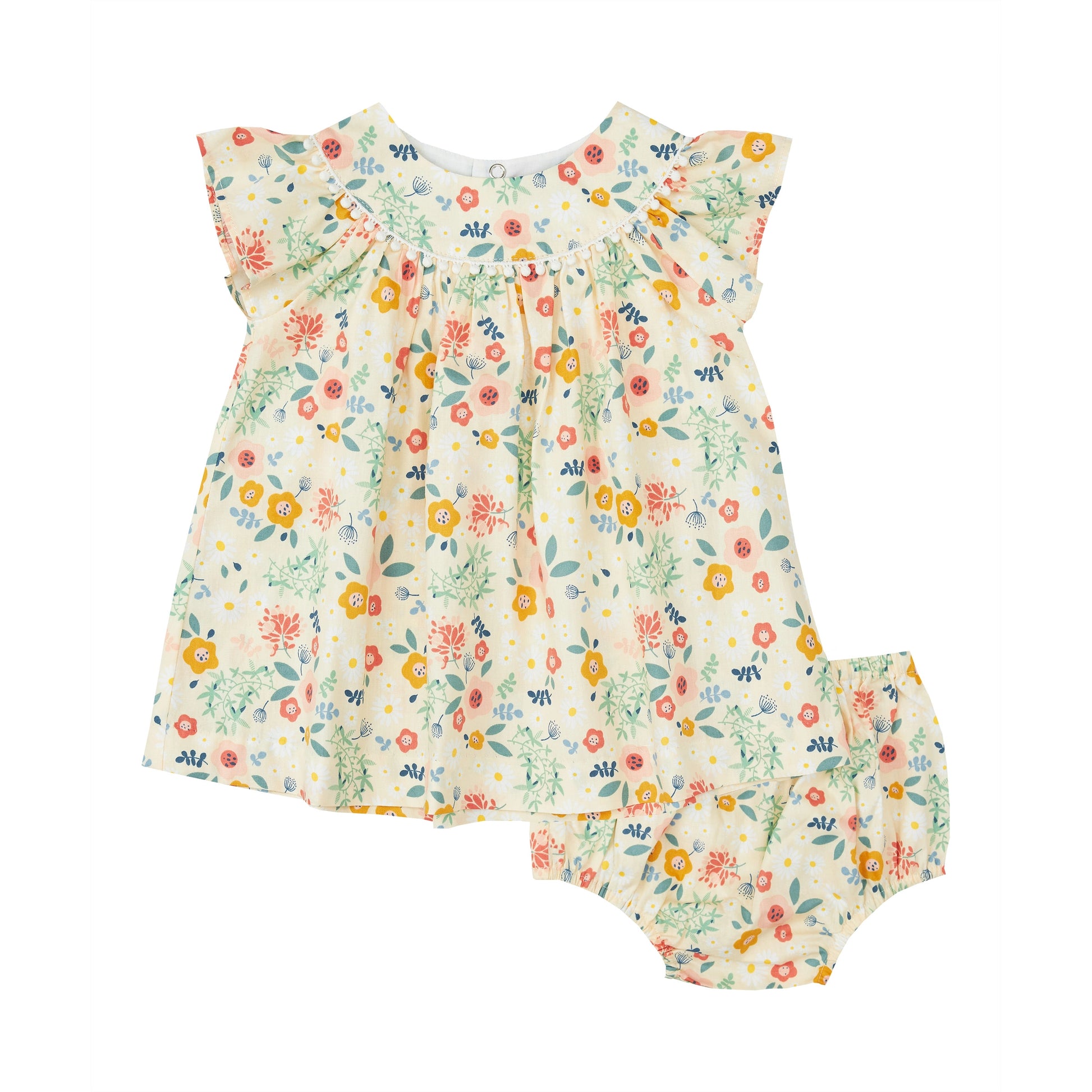 Buttercup Yellow Floral Dress Set.-Petit confection-3M-Urbanheer