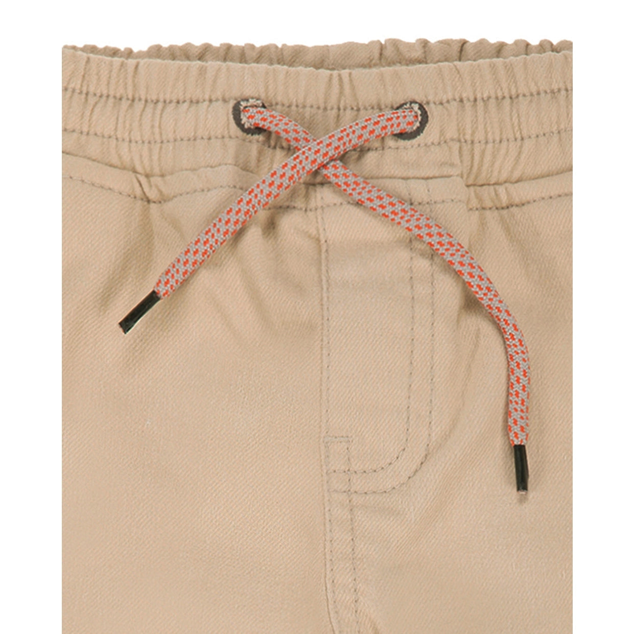 Children's trousers in stone-coloured stretch twill.