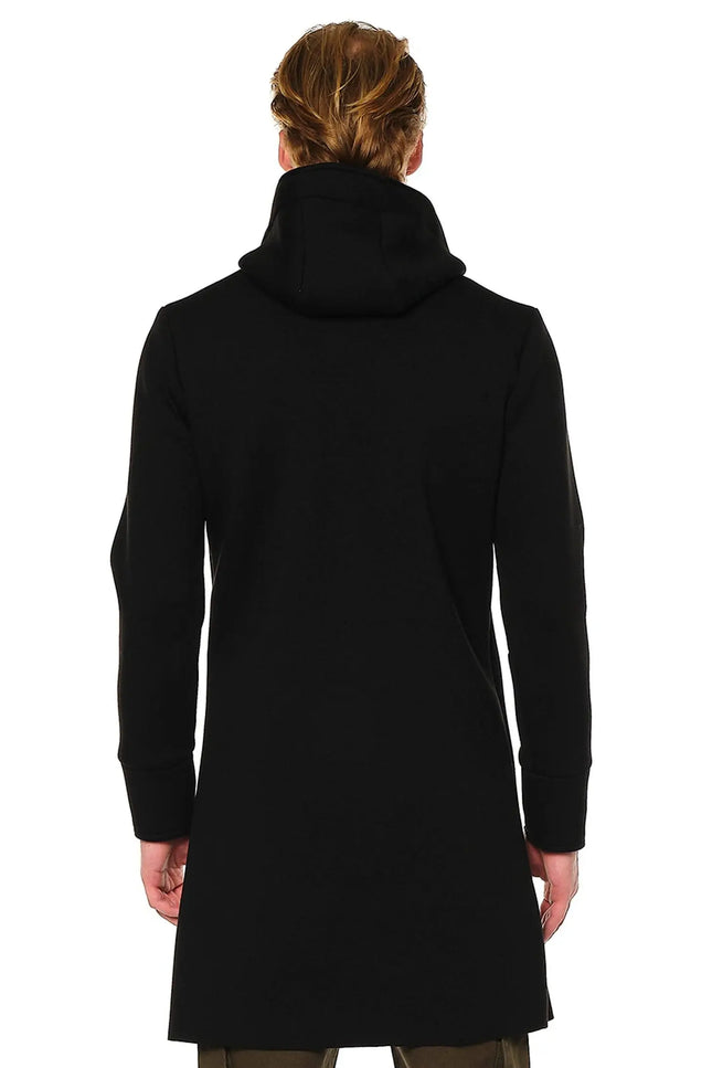 Linear Hooded Long Knit Zipper Jacket - Black-Clothing - Men-Ron Tomson-Urbanheer