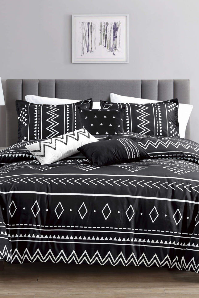 Bohemian Southwestern Aztec Navajo Comforter - 6 Piece Set-Linen Mart-King-Urbanheer