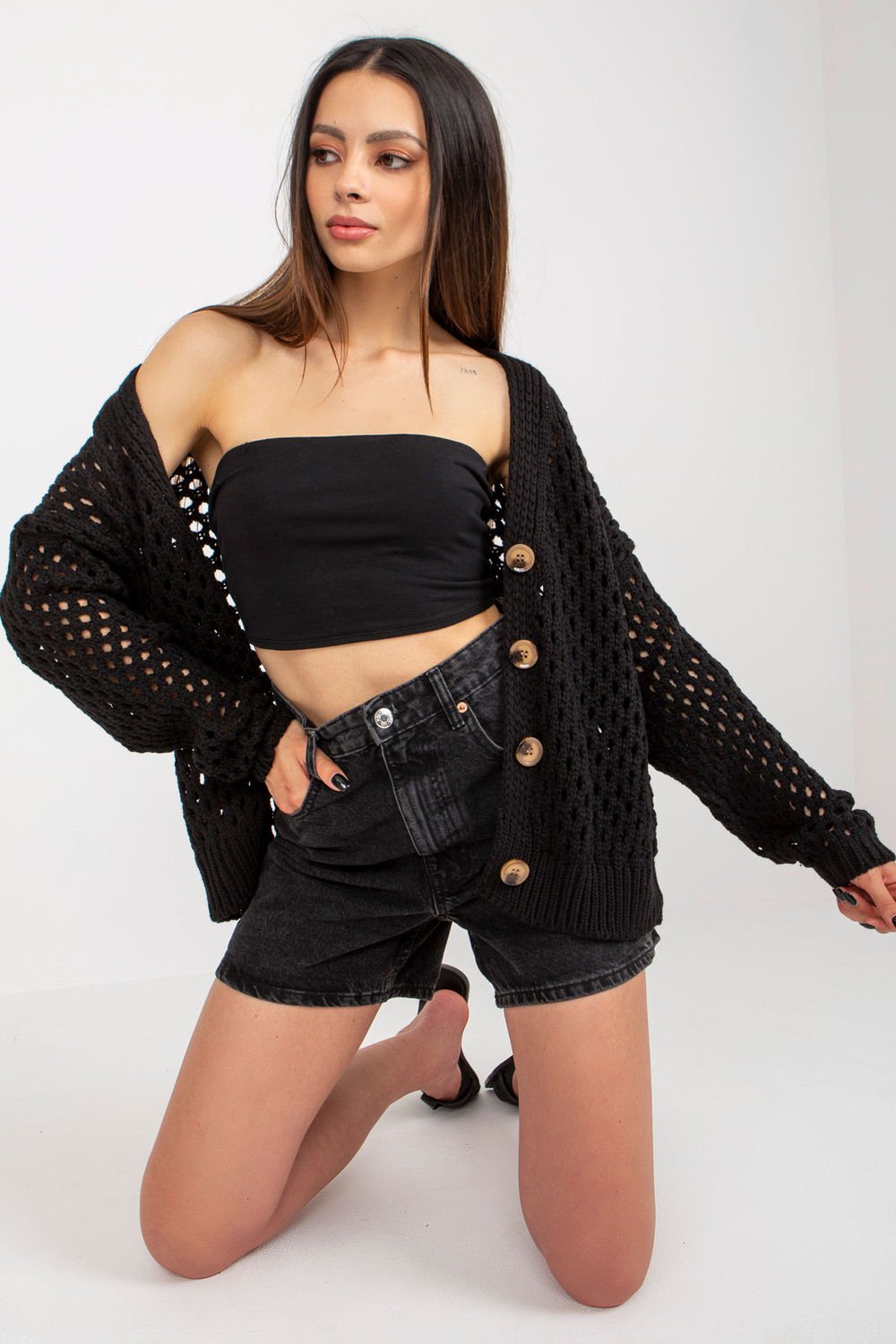 Women Cardigan 181552 Badu-Badu-black-one-size-fits-all-Urbanheer