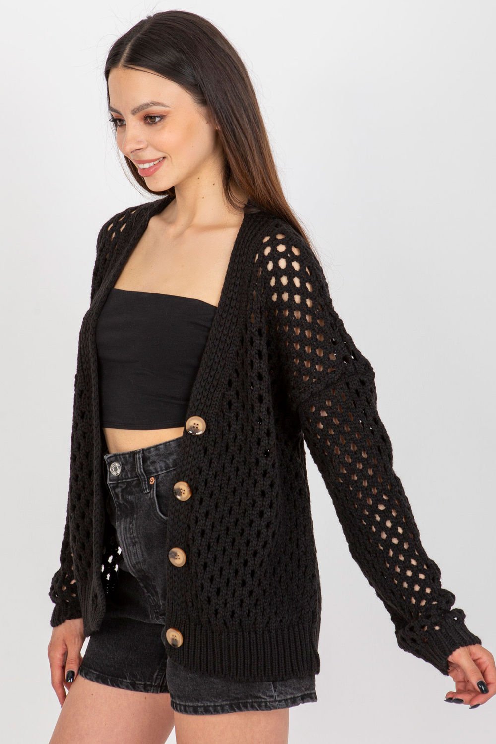 Women Cardigan 181552 Badu-Badu-black-one-size-fits-all-Urbanheer