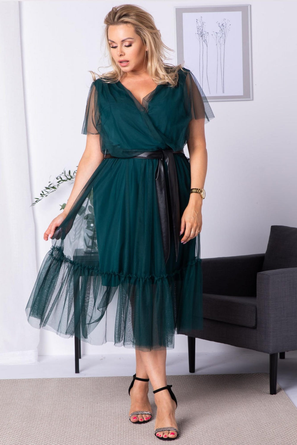 Plus Size Dress Women Outfit 183335 Karko-Plus size dresses-Karko-green-38/40-Urbanheer