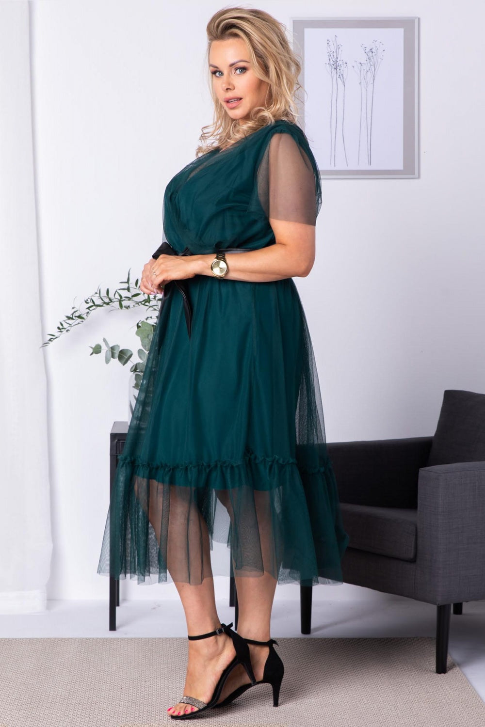 Plus Size Dress Women Outfit 183335 Karko-Plus size dresses-Karko-green-38/40-Urbanheer