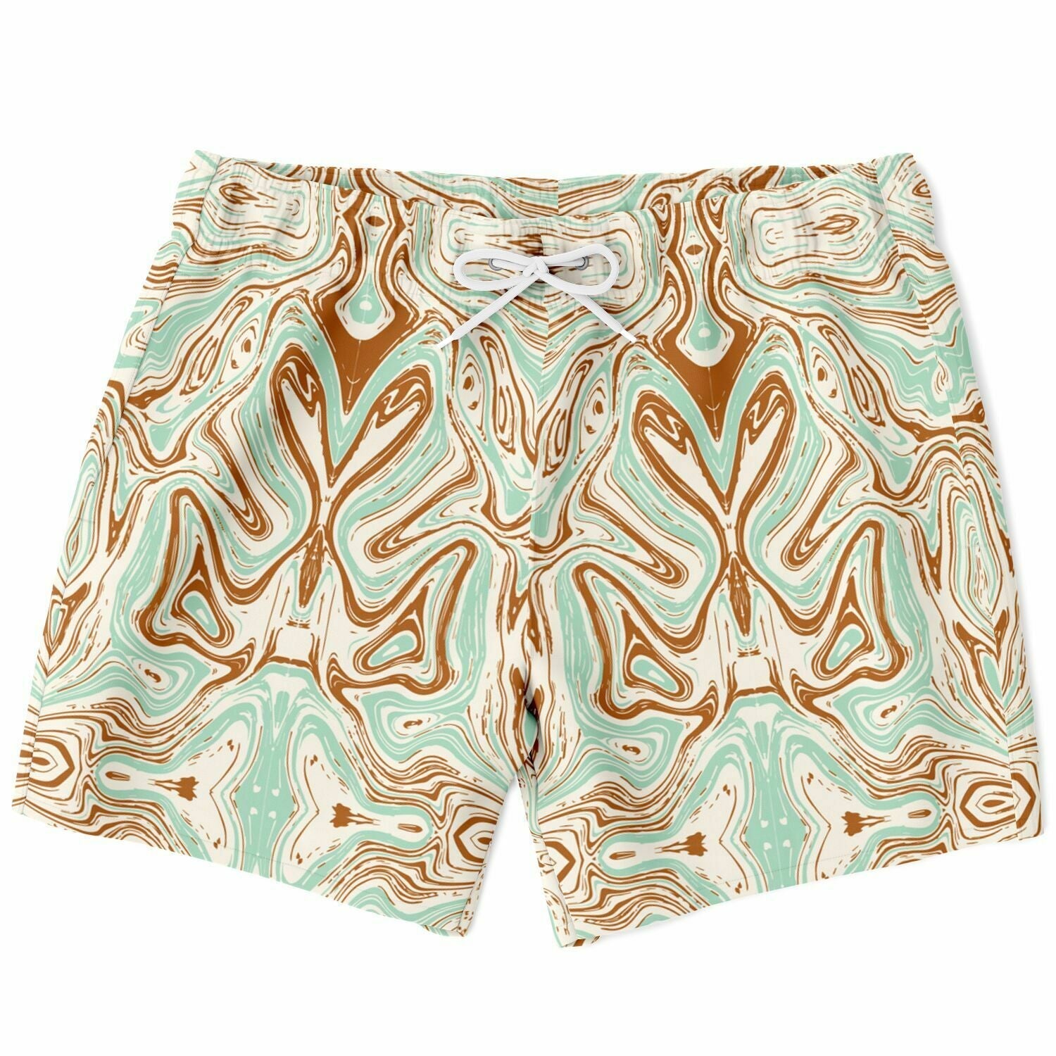 Caramel Marble 5.5" Men Swim Shorts-Subliminator-XS-Urbanheer