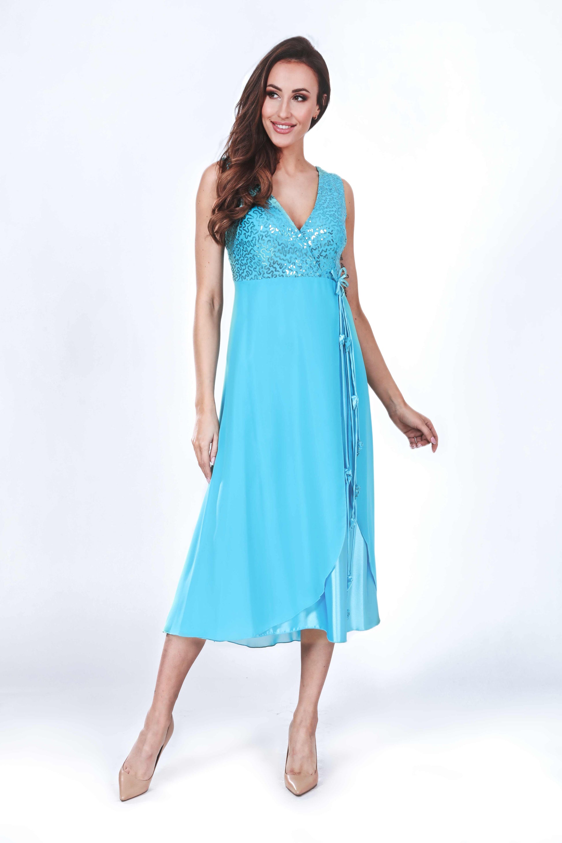 Evening Dress Women Outfit 184174 Marselini-Evening Dresses-Marselini-blue-40-Urbanheer