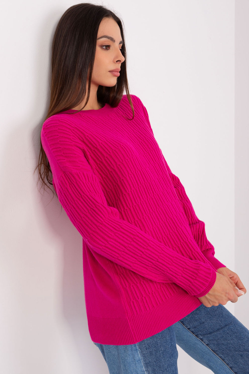 Women Women Cozy Couture Knit Jumper All Day Elegance-AT-pink-one-size-fits-all-Urbanheer