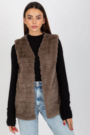 Women Women Gilet All Day Elegance-Och Bella-brown-L-Urbanheer